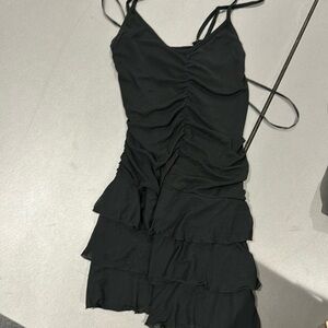 Wild fable, black spaghetti strap dress with gathers up the middle size large